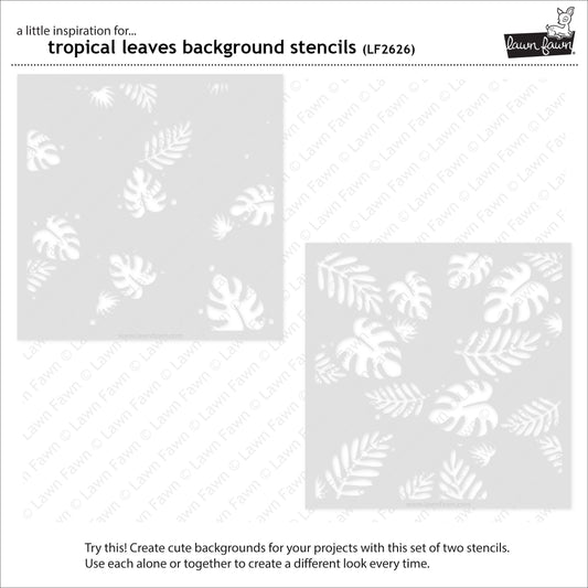 Lawn Fawn - Tropical Leaves Background Stencils (2pcs)