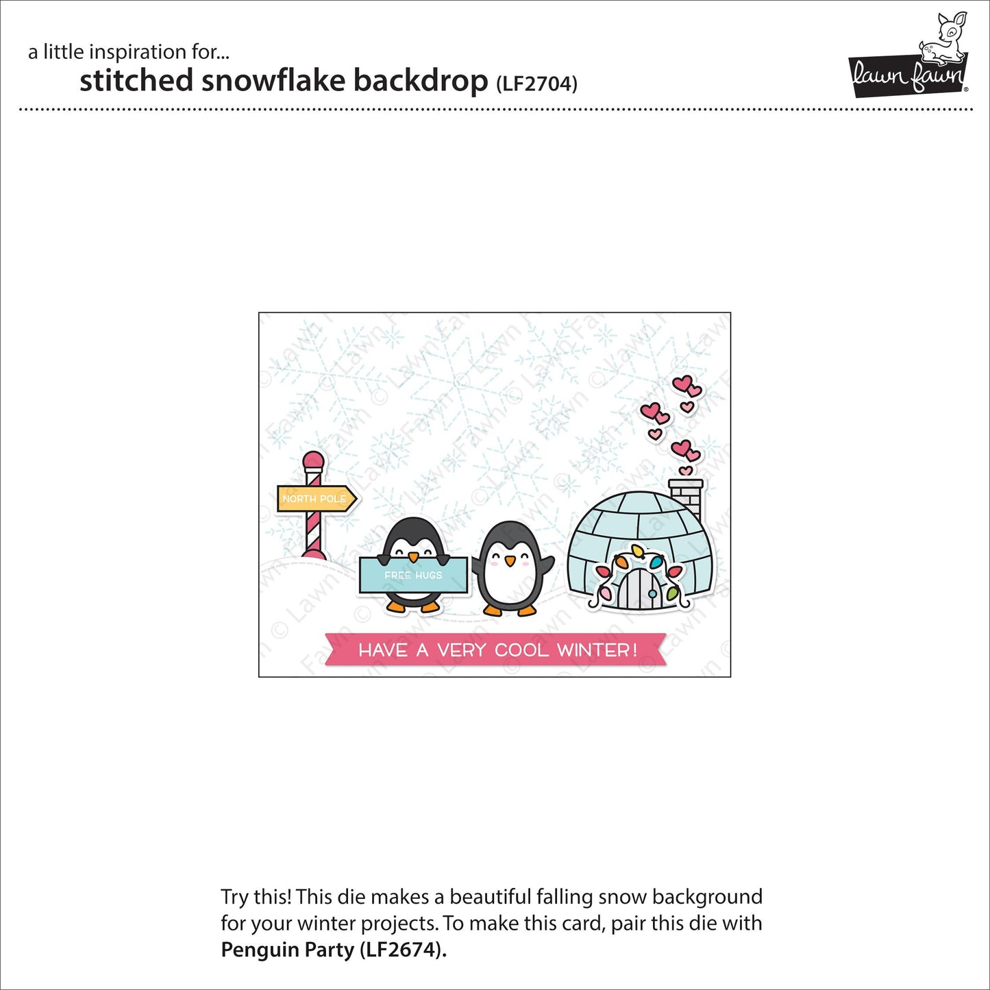 Lawn Fawn - Stitched Snowflake Backdrop