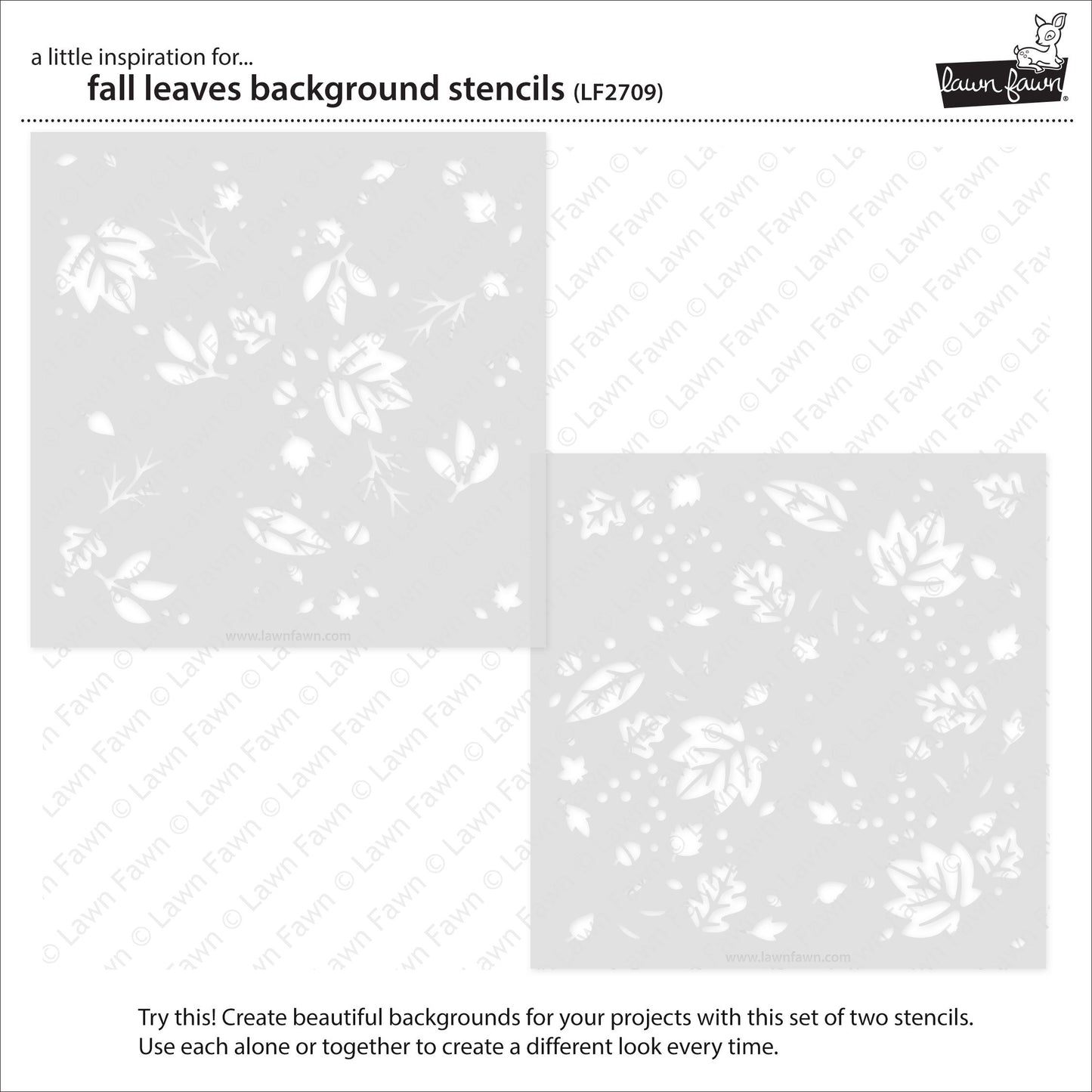Lawn Fawn - Fall Leaves Background Stencils (2pcs)