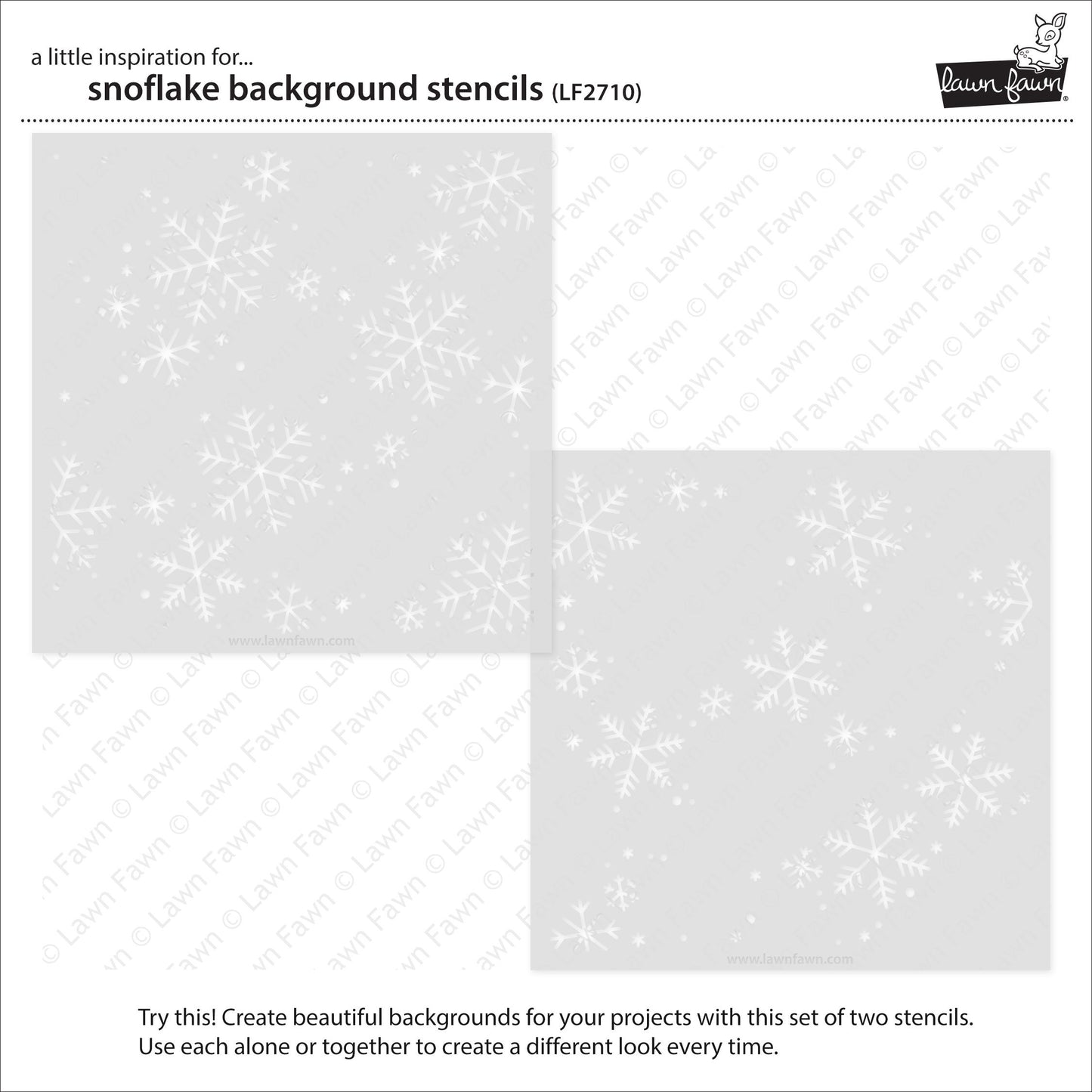 Lawn Fawn - Snowflake Background Stencils (2pcs)