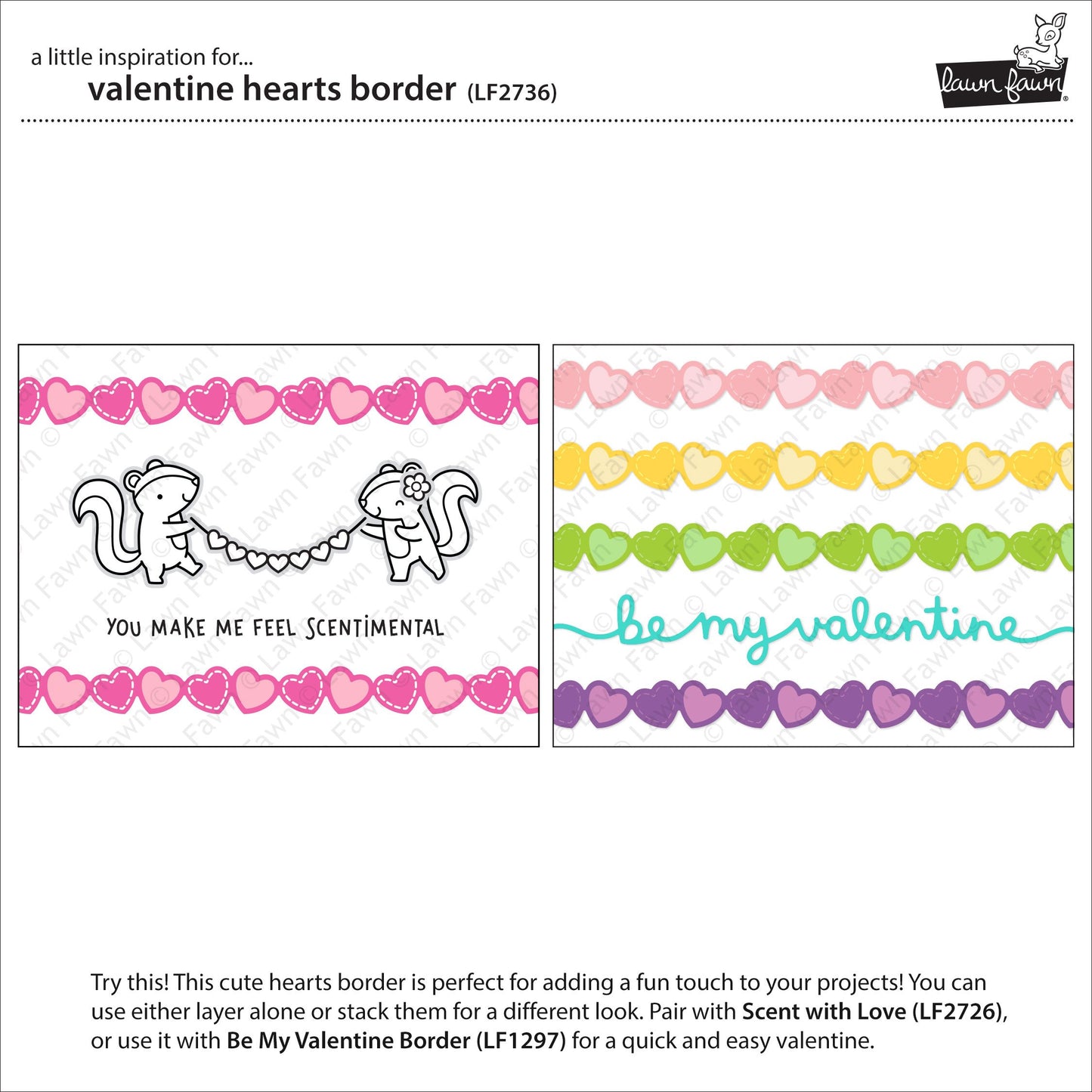 Lawn Fawn - Valentine Hearts Border