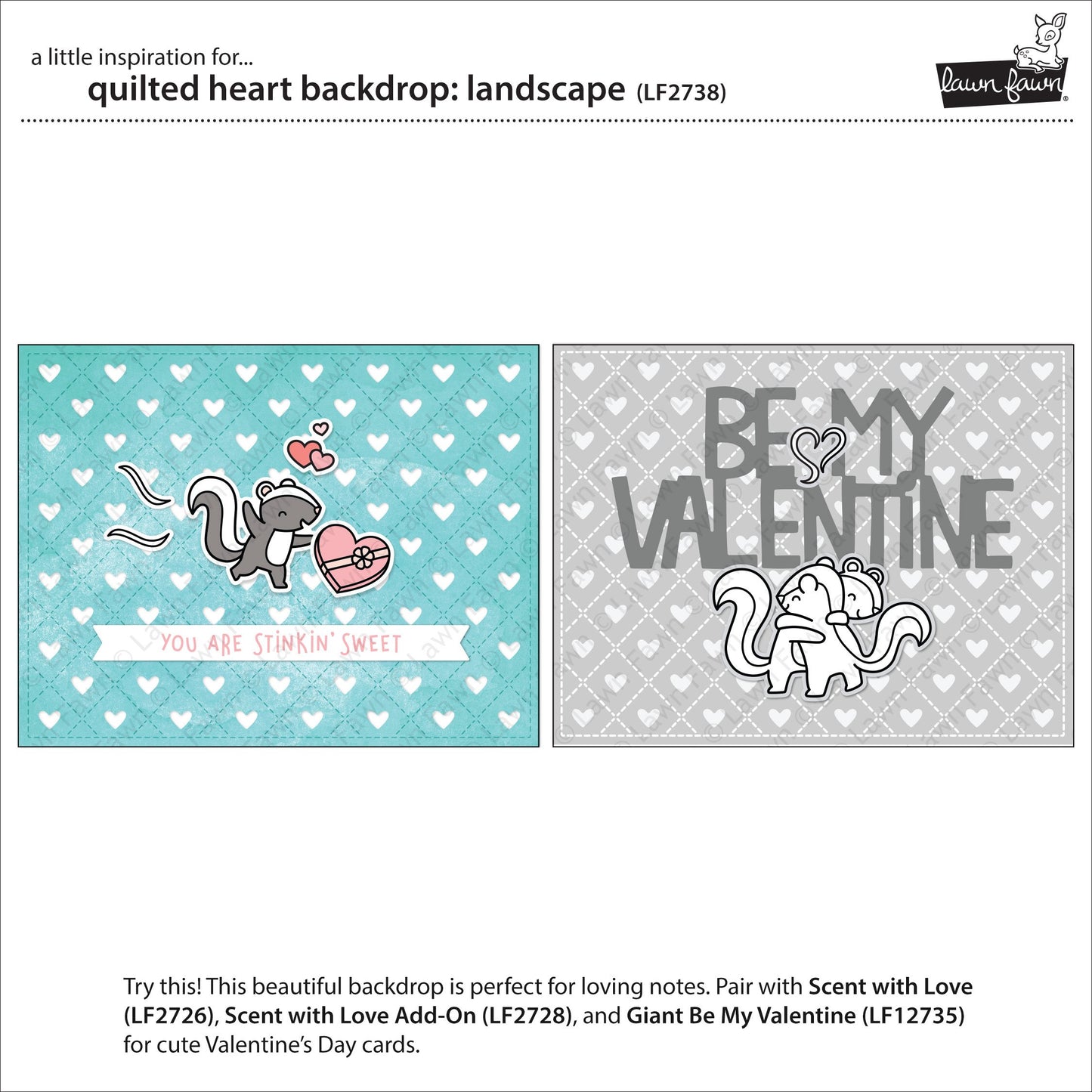 Lawn Fawn - Quilted Heart Backdrop: Landscape