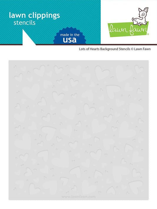 Lawn Fawn - Lots Of Hearts Background Stencils (2pcs)