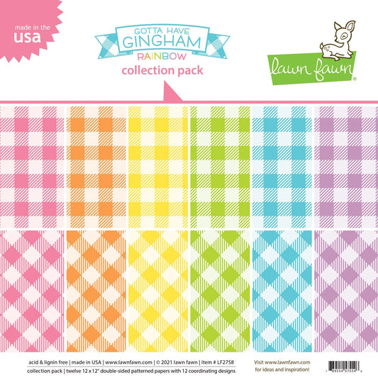 Lawn Fawn - Gotta Have Gingham Rainbow - Collection Pack 12x12"