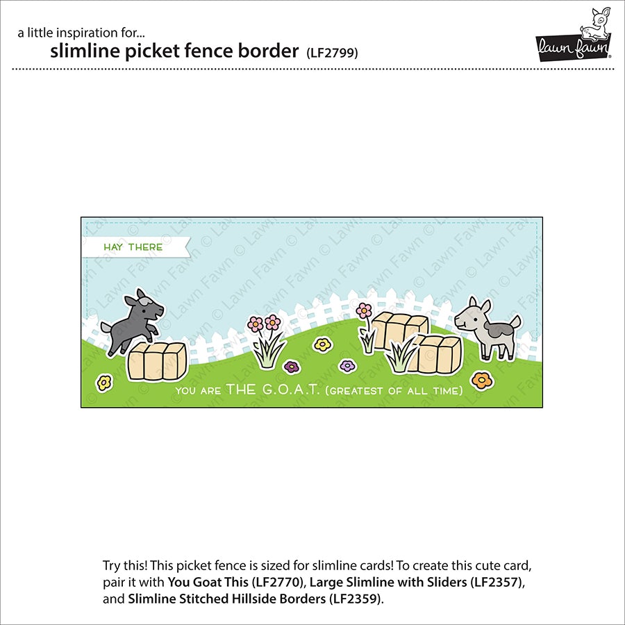 Lawn Fawn - Slimline Picket Fence Border
