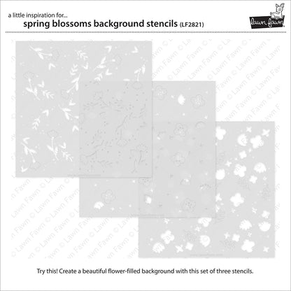 Lawn Fawn - Spring Blossoms Background Stencils (3pcs)