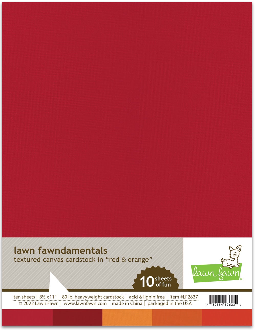 Lawn Fawn - Textured Canvas Cardstock - Red And Orange