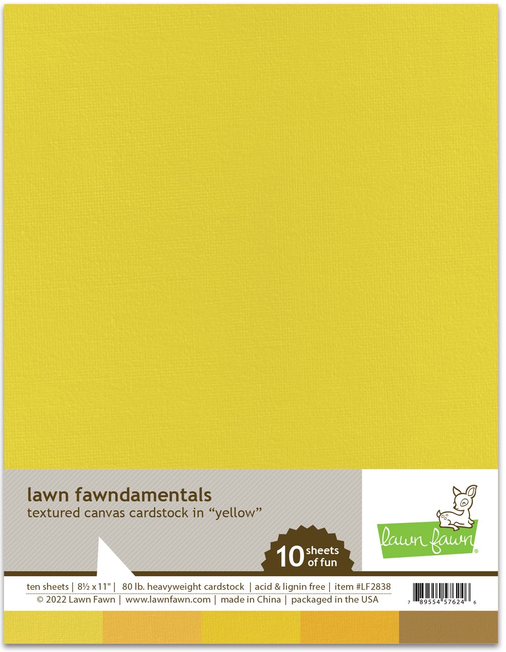 Lawn Fawn - Textured Canvas Cardstock - Yellow