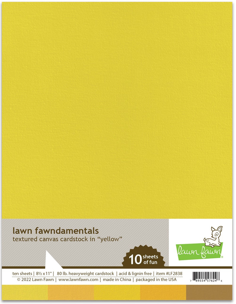 Lawn Fawn - Textured Canvas Cardstock - Yellow