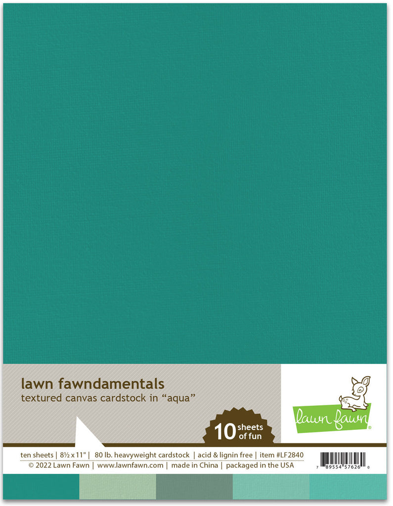 Lawn Fawn - Textured Canvas Cardstock - Aqua