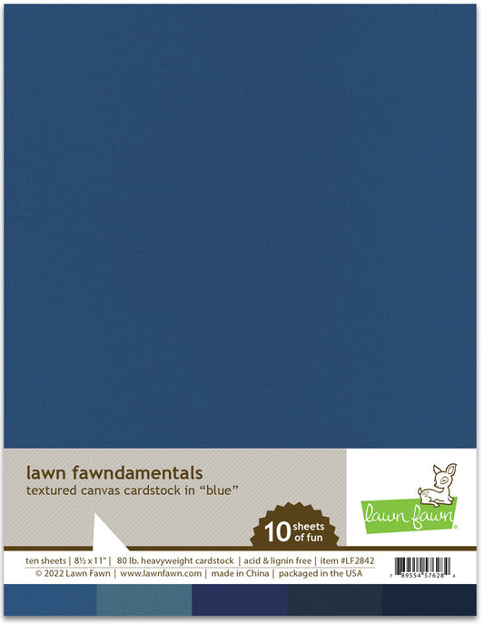 Lawn Fawn - Textured Canvas Cardstock - Blue