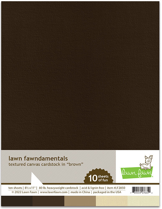 Lawn Fawn - Textured Canvas Cardstock - Brown