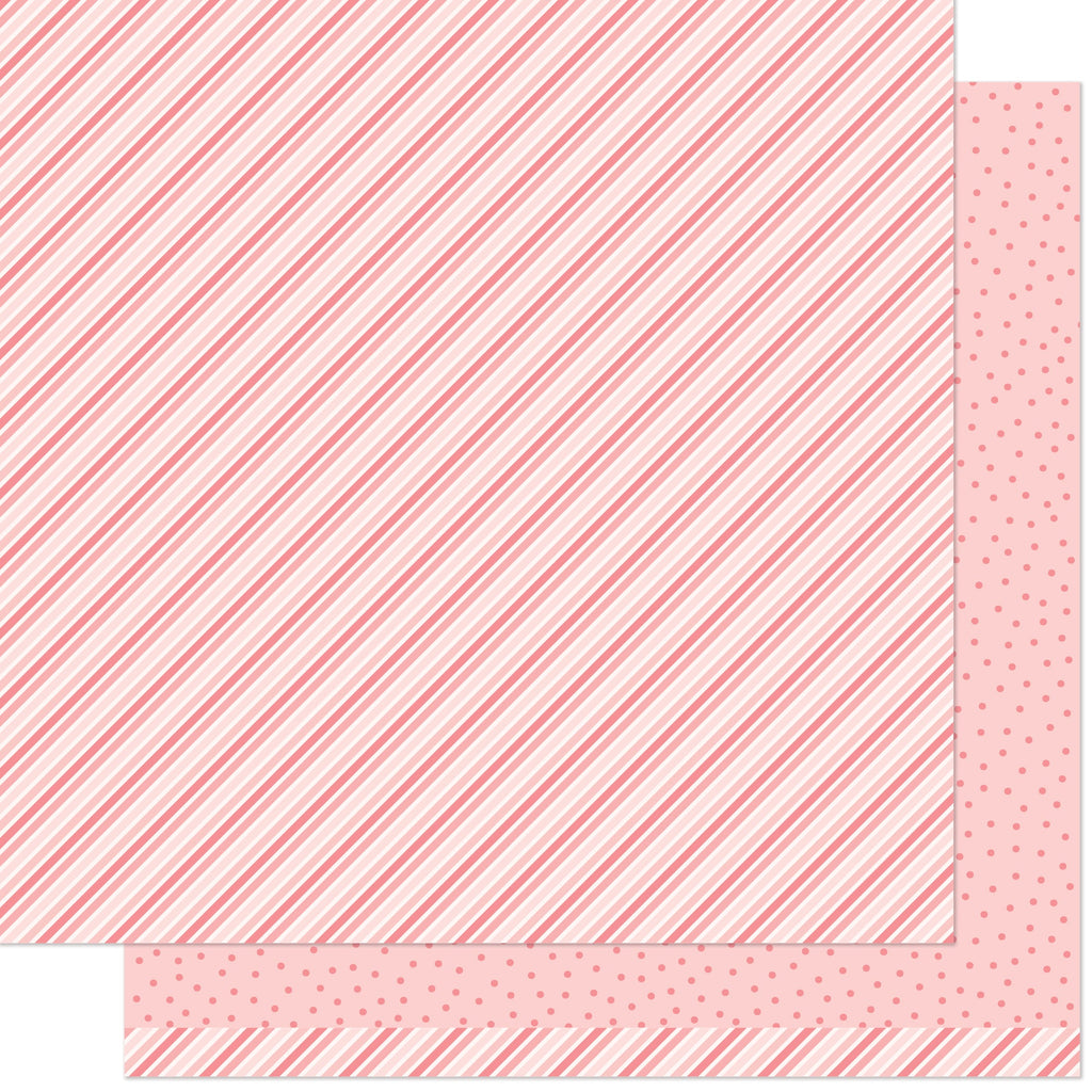 Lawn Fawn - Stripes 'n Sprinkles - Pink Pow 12x12"