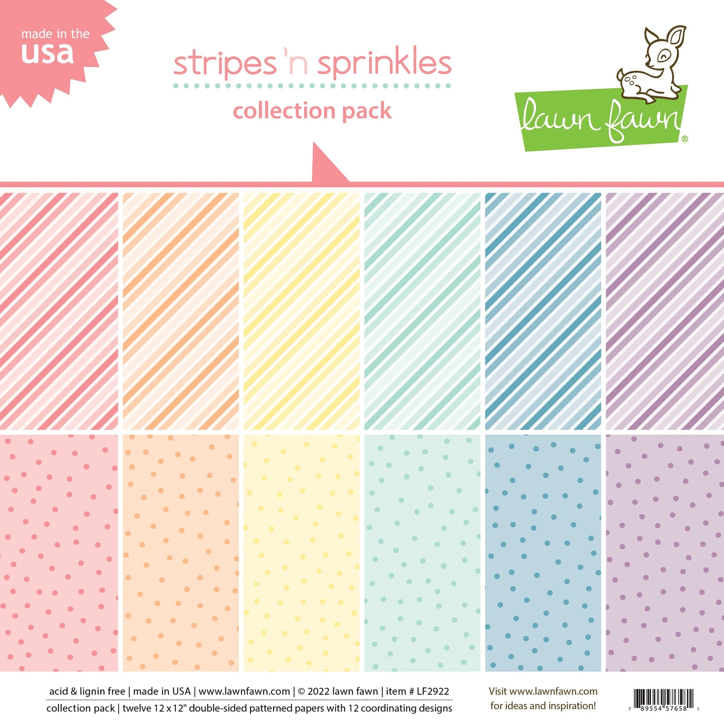 Lawn Fawn - Stripes 'N Sprinkles - Collection Pack 12x12"