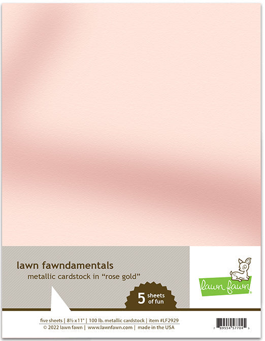 Lawn Fawn - Metallic Cardstock - Rose Gold