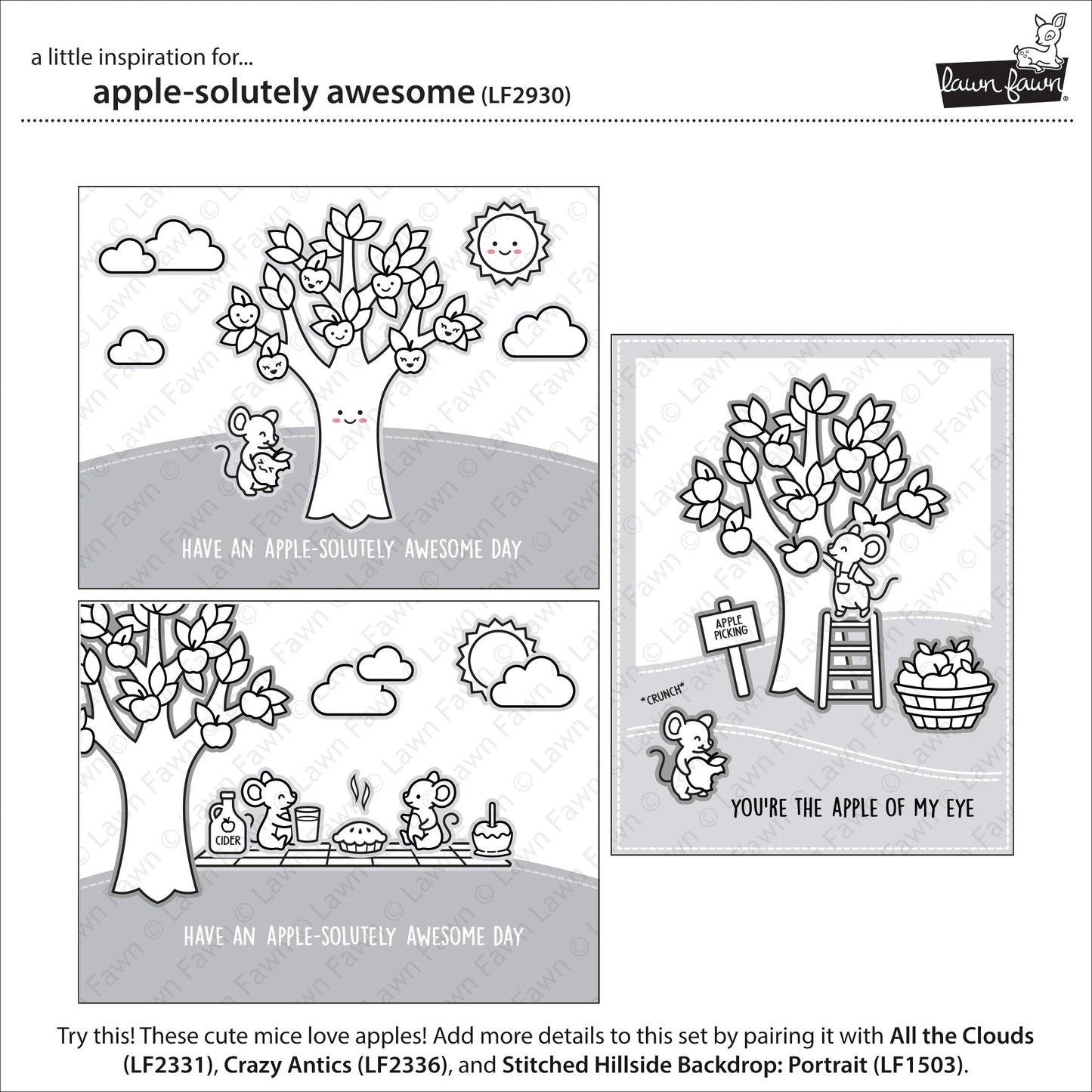 Lawn Fawn - Apple-Solutely Awesome