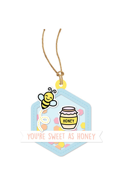 Lawn Fawn - Honeycomb Shaker Gift Tag