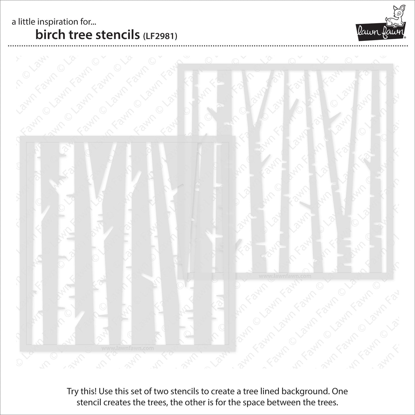 Lawn Fawn - Birch Tree Stencils (2pcs)