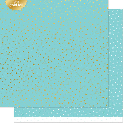 Lawn Fawn - Let It Shine Starry Skies - Twinkling Aqua 12x12"
