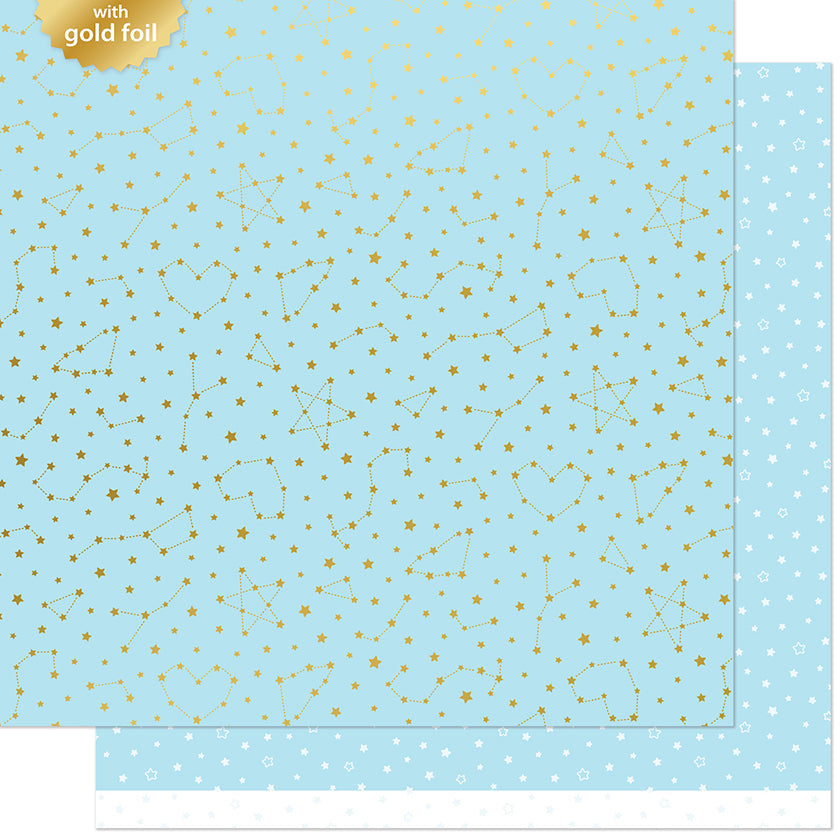 Lawn Fawn - Let It Shine Starry Skies - Twinkling Blue 12x12"