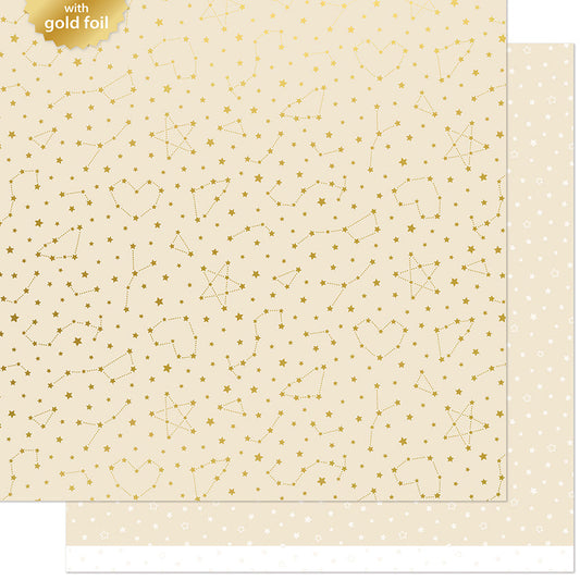Lawn Fawn - Let It Shine Starry Skies - Twinkling Cream 12x12"