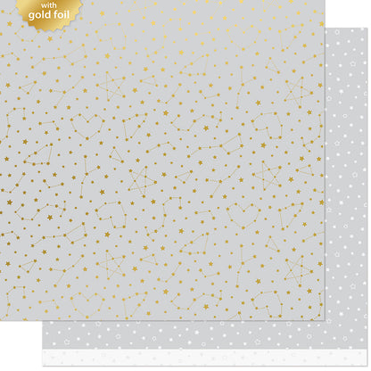 Lawn Fawn - Let It Shine Starry Skies - Twinkling Grey 12x12"