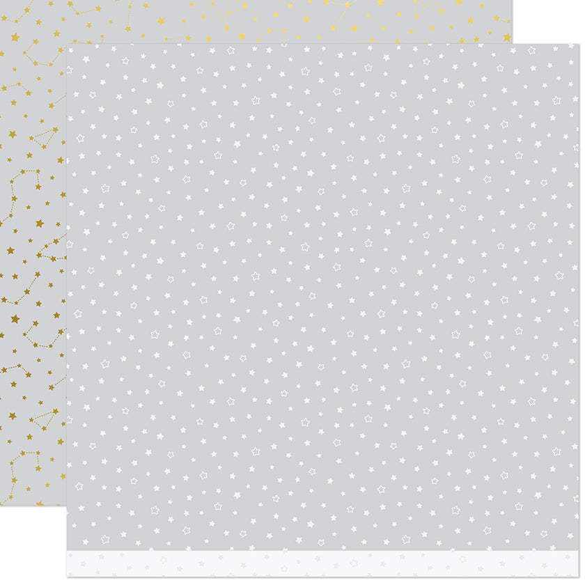 Lawn Fawn - Let It Shine Starry Skies - Twinkling Grey 12x12"