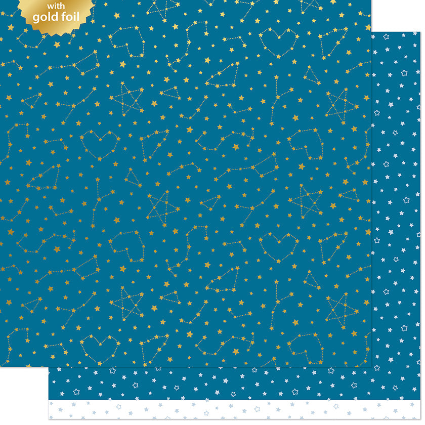 Lawn Fawn - Let It Shine Starry Skies  - Twinkling Navy 12x12"