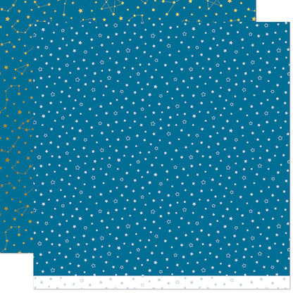 Lawn Fawn - Let It Shine Starry Skies  - Twinkling Navy 12x12"