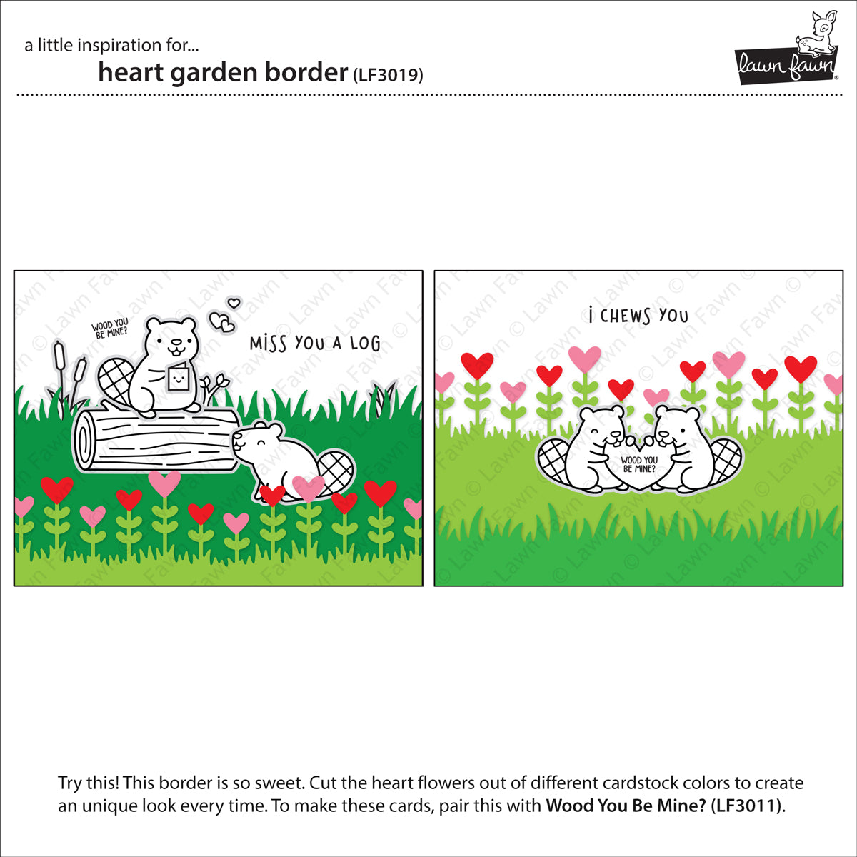 Lawn Fawn - Heart Garden Border