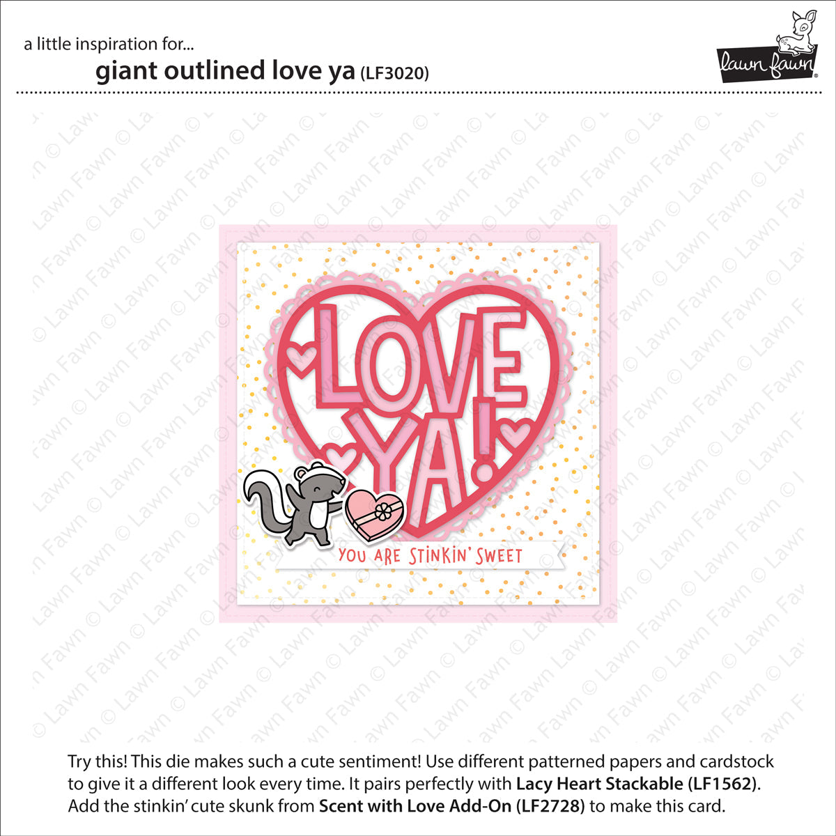 Lawn Fawn - Giant Outlined Love Ya