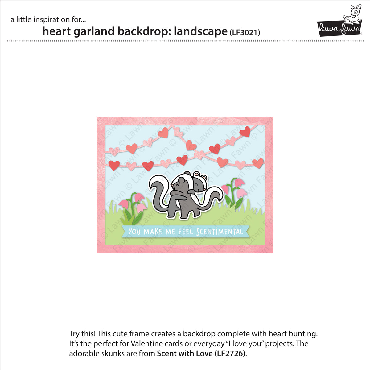 Lawn Fawn - Heart Garland Backdrop: Landscape