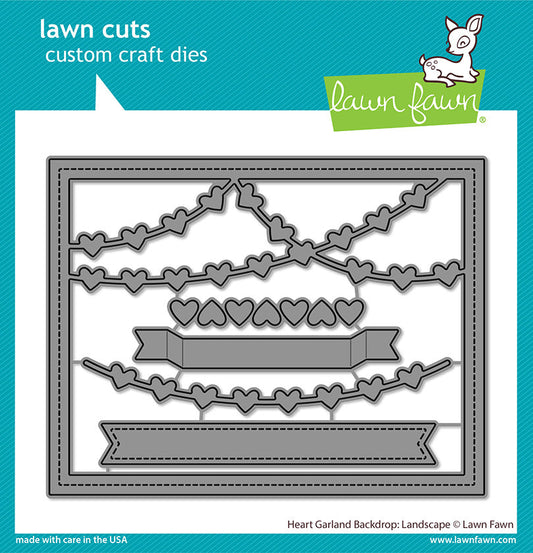 Lawn Fawn - Heart Garland Backdrop: Landscape