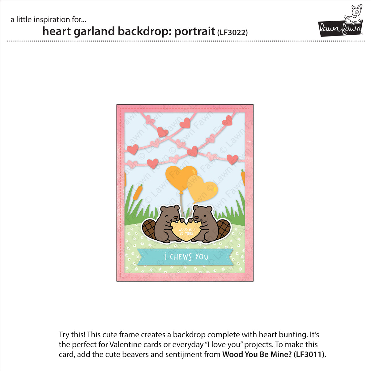 Lawn Fawn - Heart Garland Backdrop: Portrait