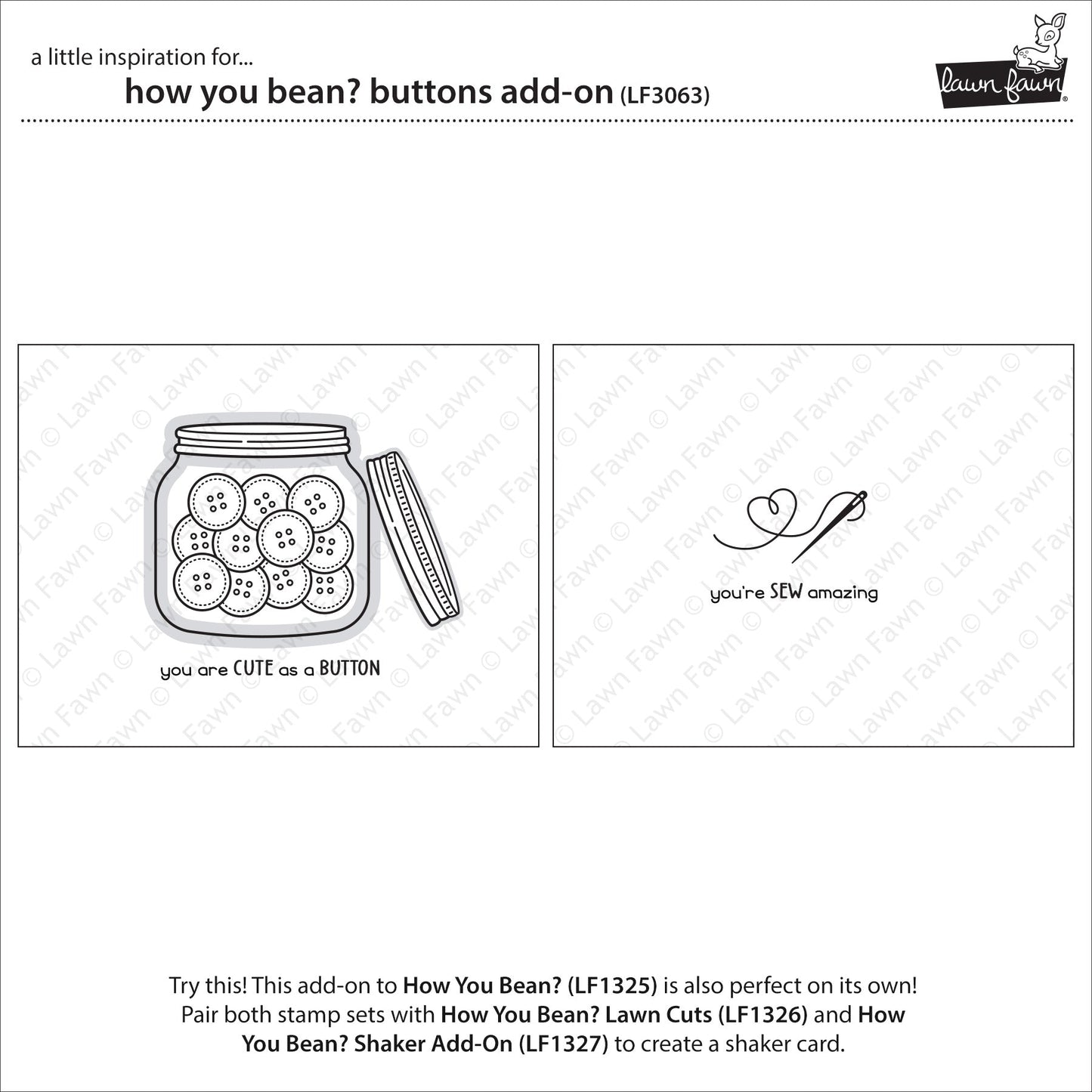 Lawn Fawn - How You Bean? Buttons Add-On