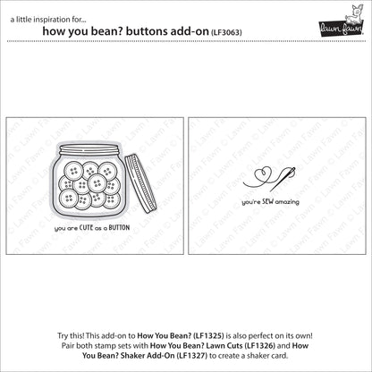 Lawn Fawn - How You Bean? Buttons Add-On