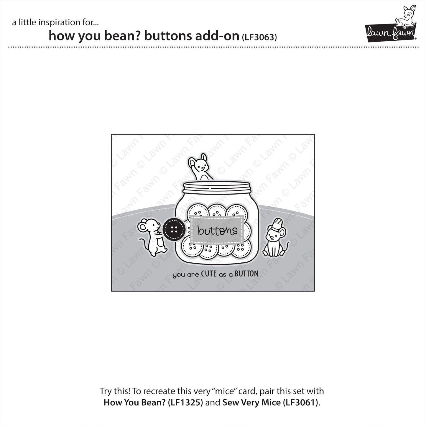 Lawn Fawn - How You Bean? Buttons Add-On