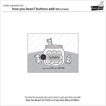 Lawn Fawn - How You Bean? Buttons Add-On