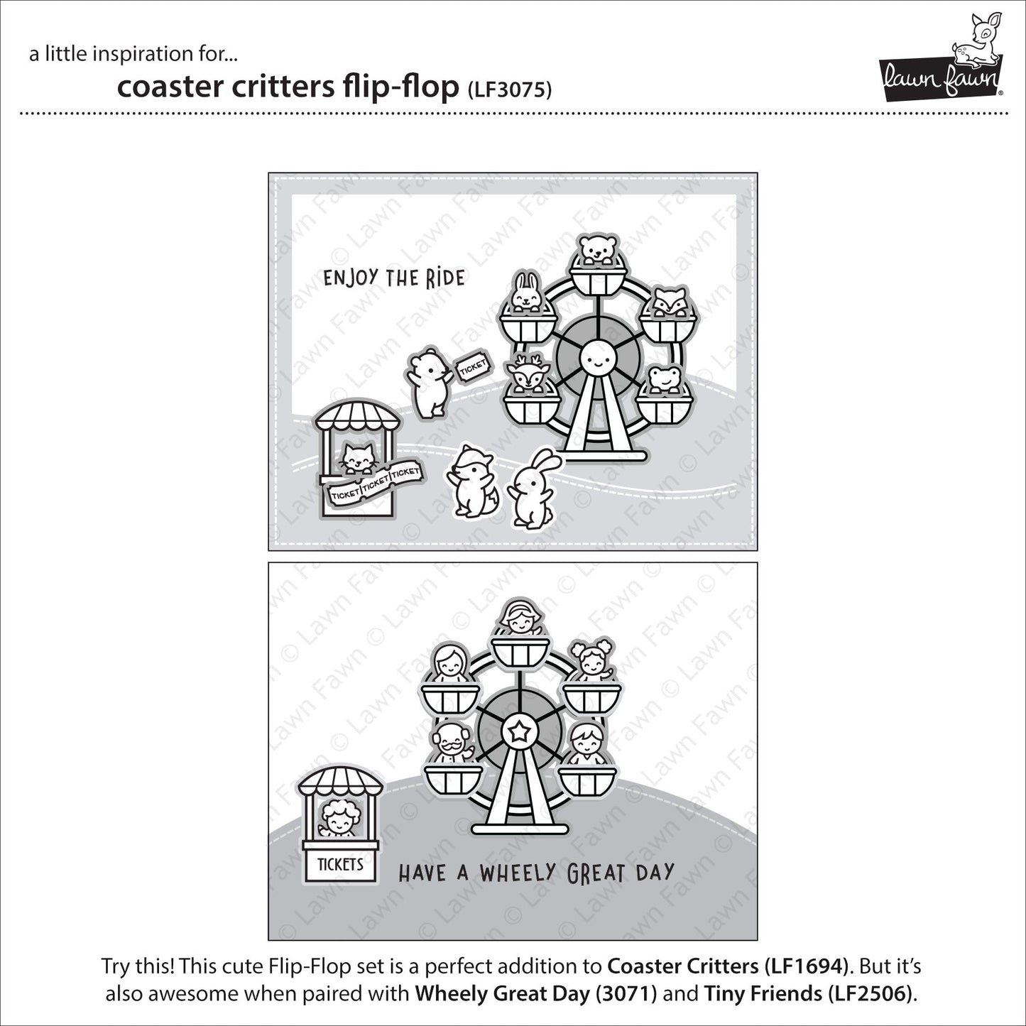 Lawn Fawn - Coaster Critters Flip-Flop
