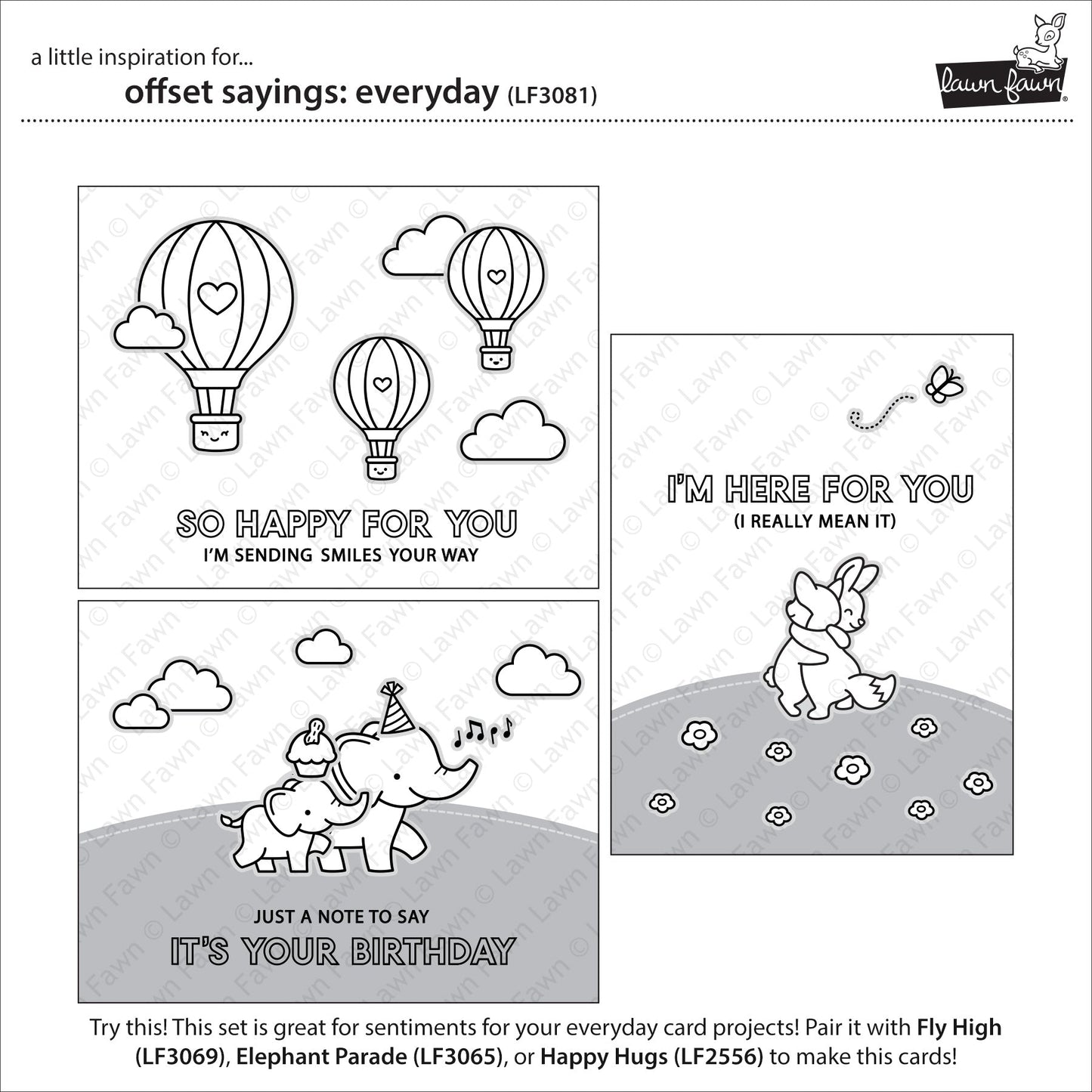 Lawn Fawn - Offset Sayings: Everyday