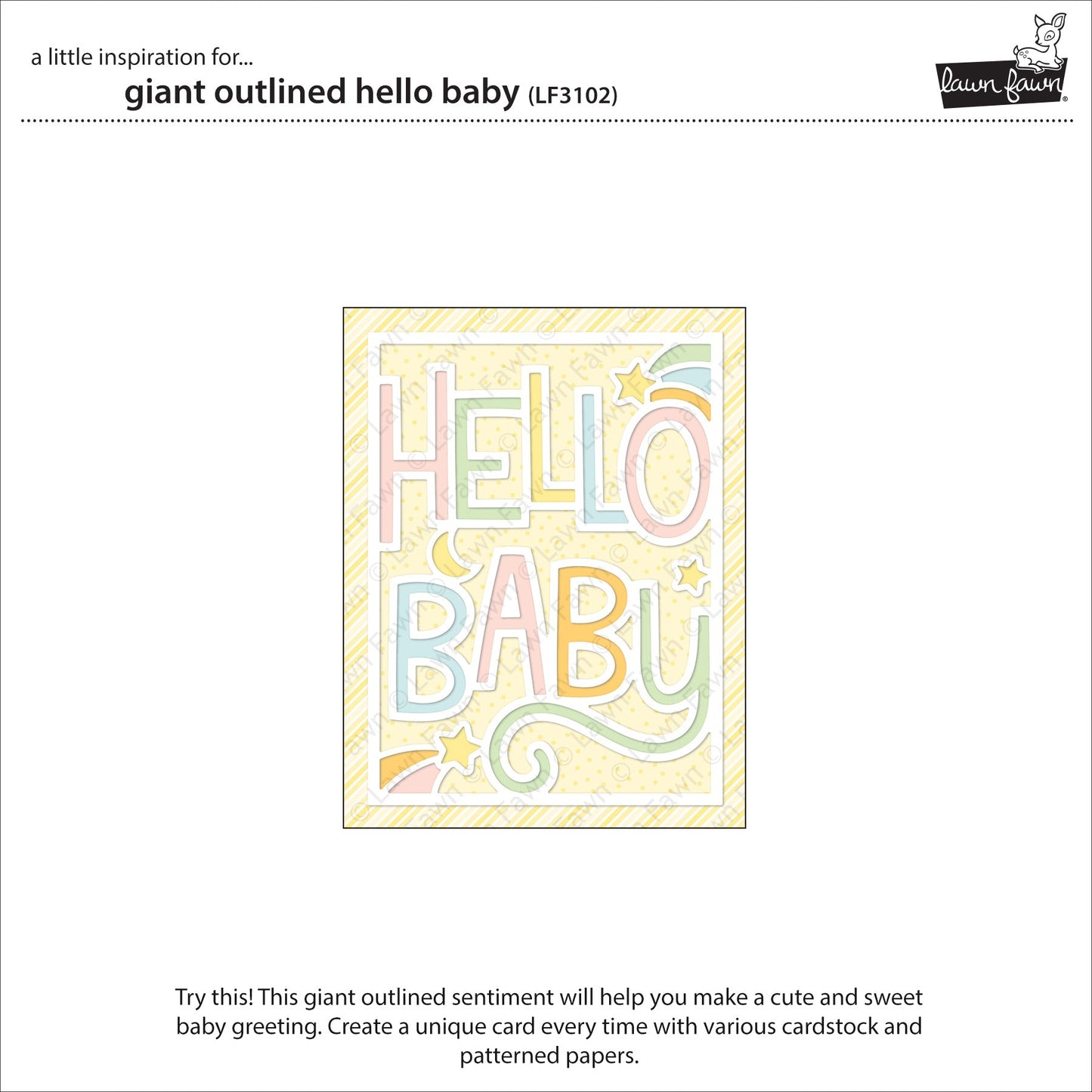 Lawn Fawn - Giant Outlined Hello Baby
