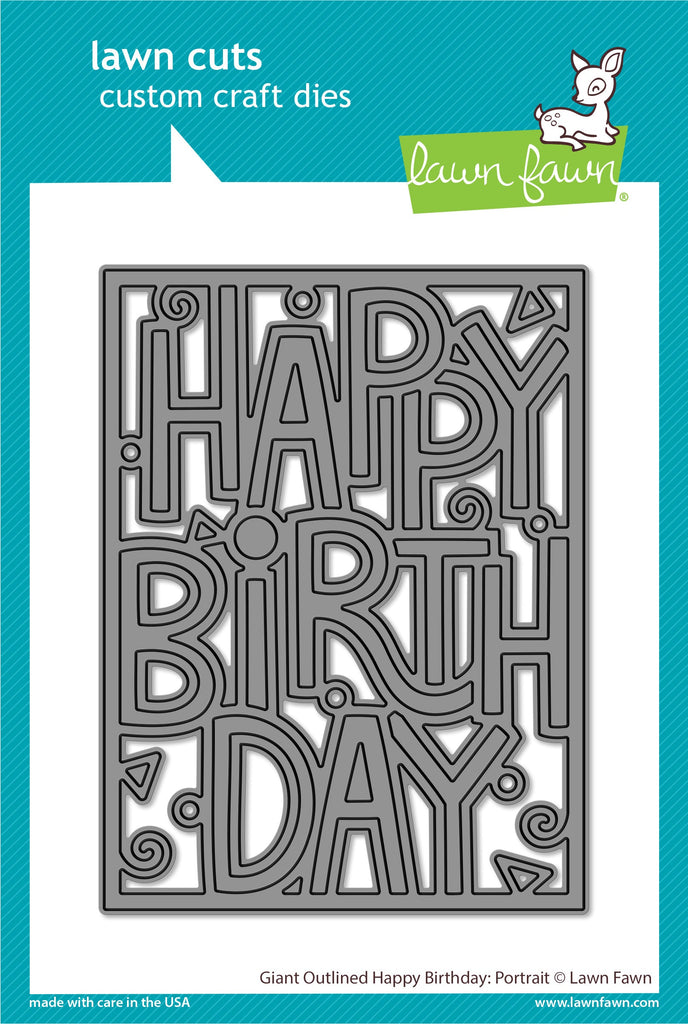 Lawn Fawn - Giant Outlined Happy Birthday: Portrait