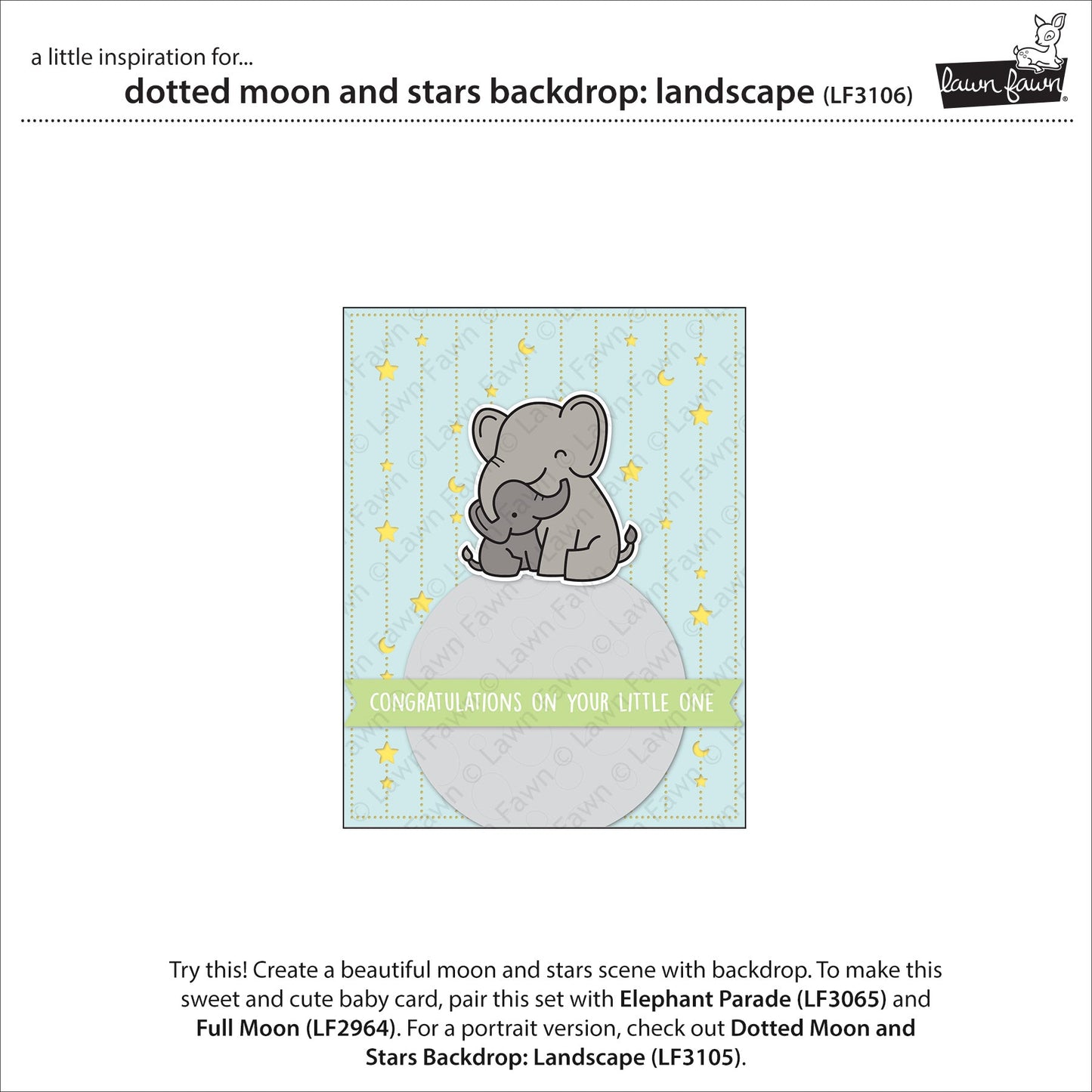 Lawn Fawn - Dotted Moon And Stars Backdrop: Portrait