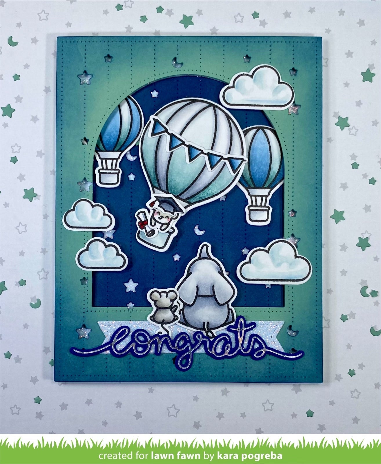 Lawn Fawn - Dotted Moon And Stars Backdrop: Portrait