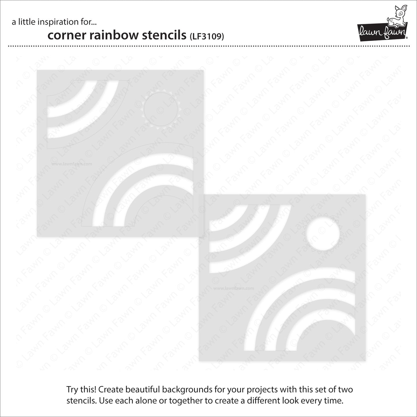 Lawn Fawn - Corner Rainbow Stencils (2pcs)