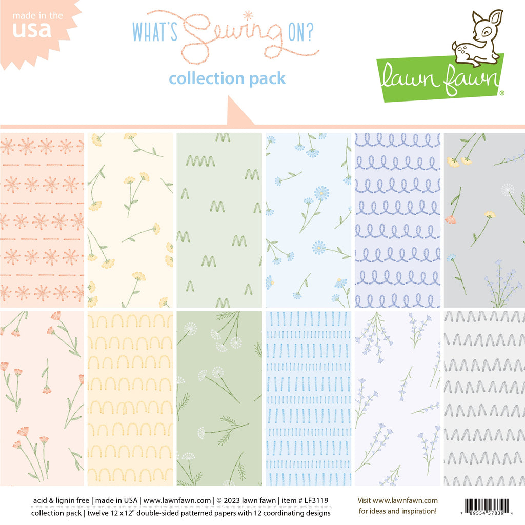 Lawn Fawn - What's Sewing On? - Collection Pack 12x12"