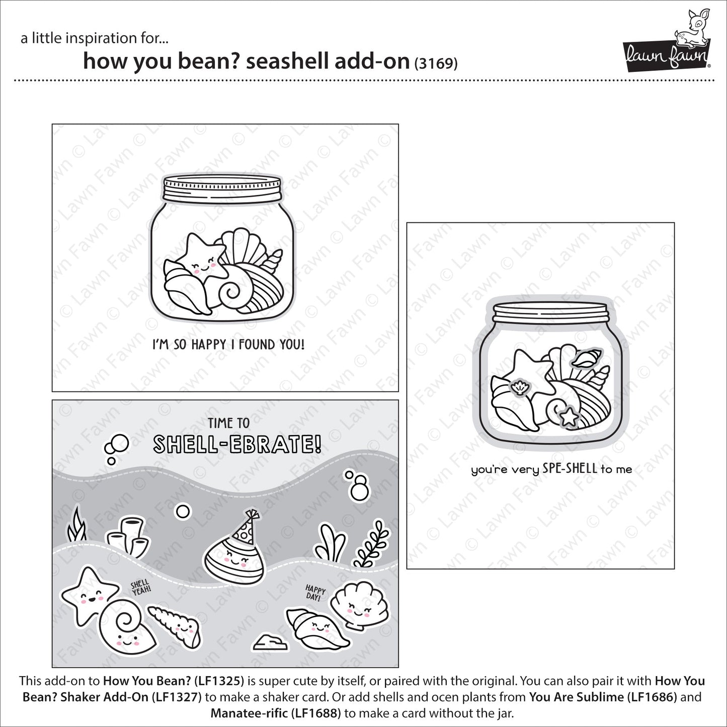 Lawn Fawn - How You Bean? Seashell Add-On