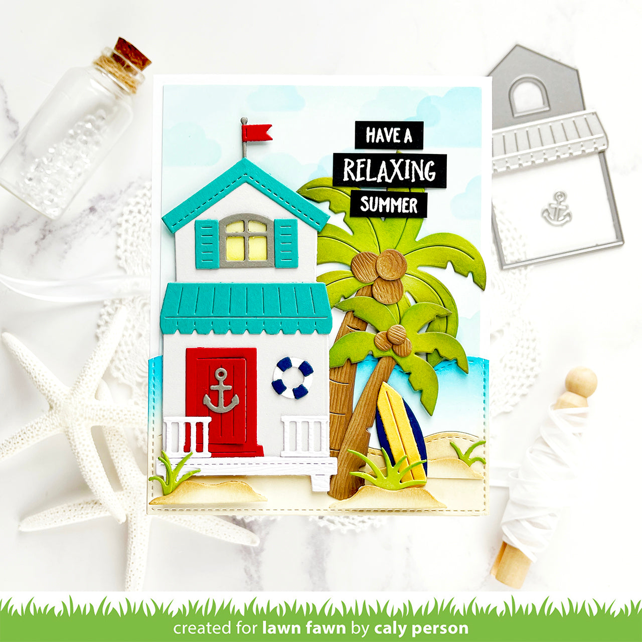 Lawn Fawn - Build-A-House Beach Add-On