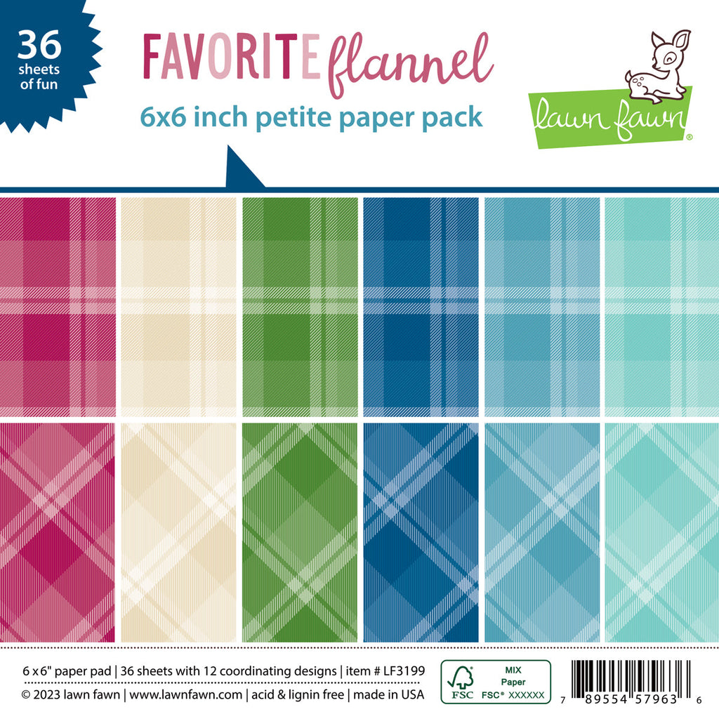 Lawn Fawn - Favorite Flannel - Petite Paper Pack 6x6"