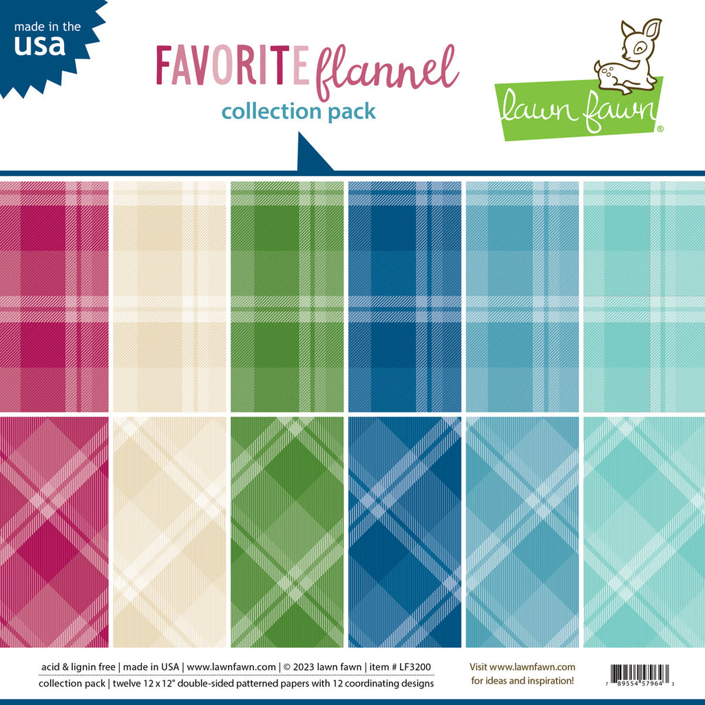 Lawn Fawn - Favorite Flannel - Collection Pack 12x12"